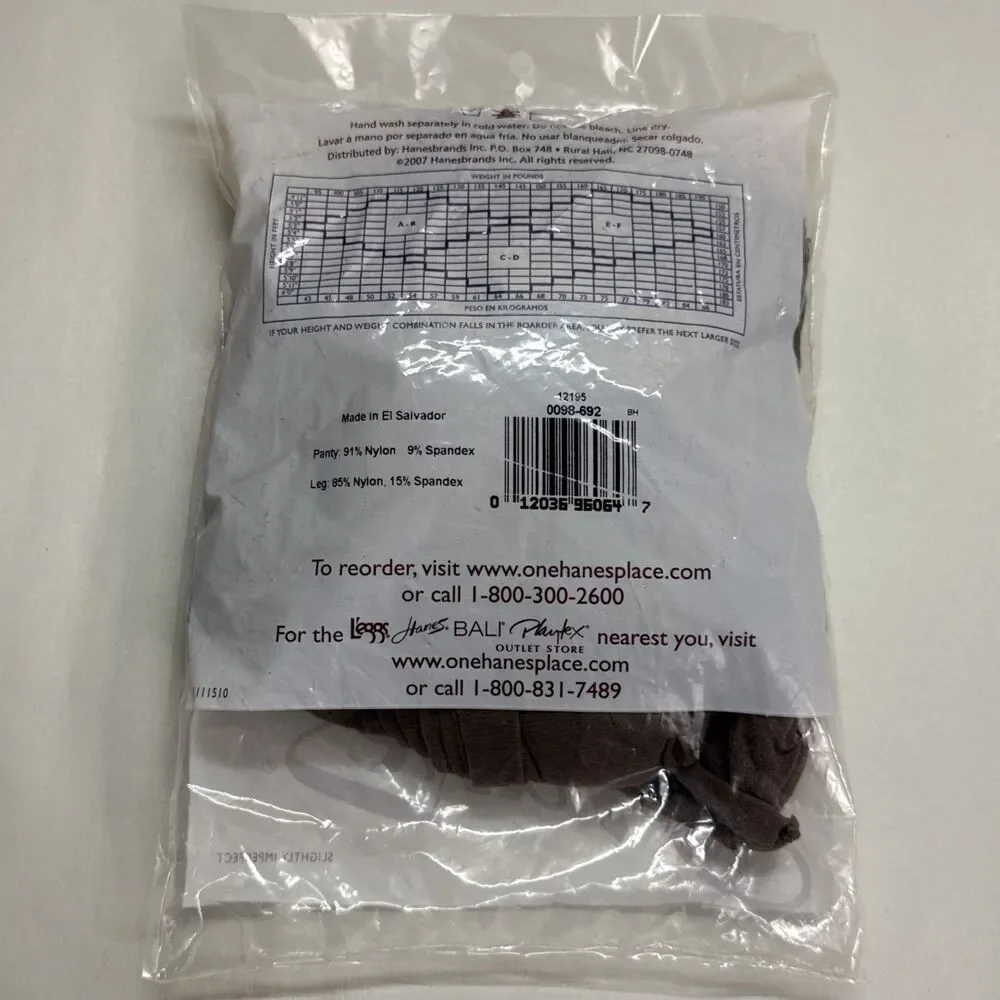 Hanes Silk Reflections Silky Sheer Non Control Top Town Taupe Size CD 4pk 115781